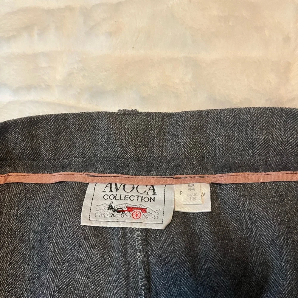 Vintage Avoca Ireland XL High Rise Classic Fall Crop Preppy 100% Wool Pants - Picture 1 of 10